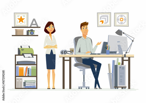 Correcting Mistakes - modern vector cartoon business characters illustration