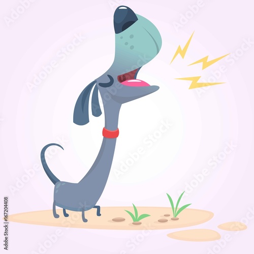 Cartoon Purebred Dachshund. Vector illustration