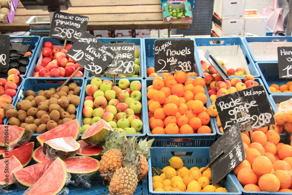 Fresh fruit on a market stall