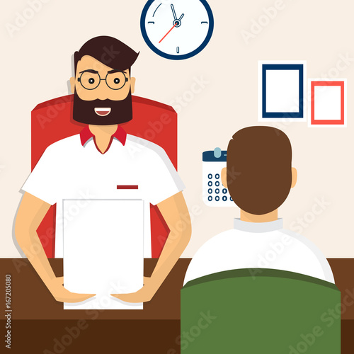 HR recruitment. Interview with the candidate positions. Job interview concept. Vector illustration, flat cartoon style. Business human resources