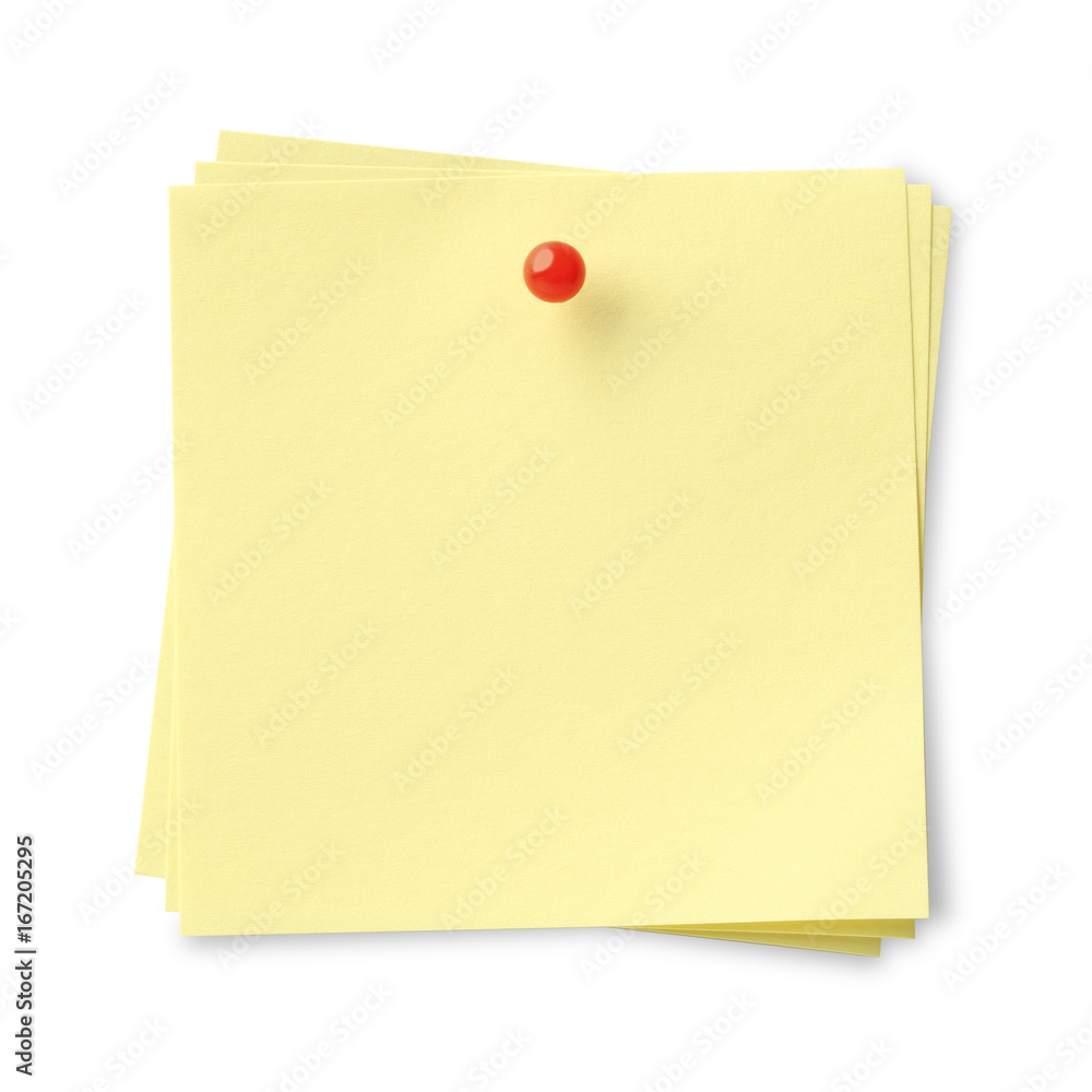 Yellow Sticky Note isolated on white background, clipping path included Yellow Sticky Note isolated on white background, clipping path included