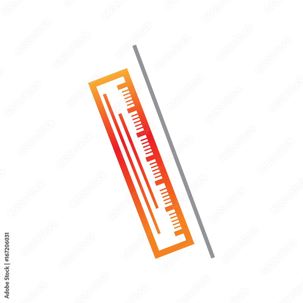 simple ruler icon with a line, isolated on white background. simple ruler icon with a line, isolated on white background.