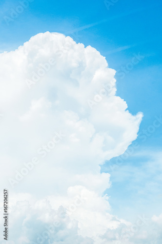 Blue sky and White cloud: clear blue sky with plain white cloud © Pataradon