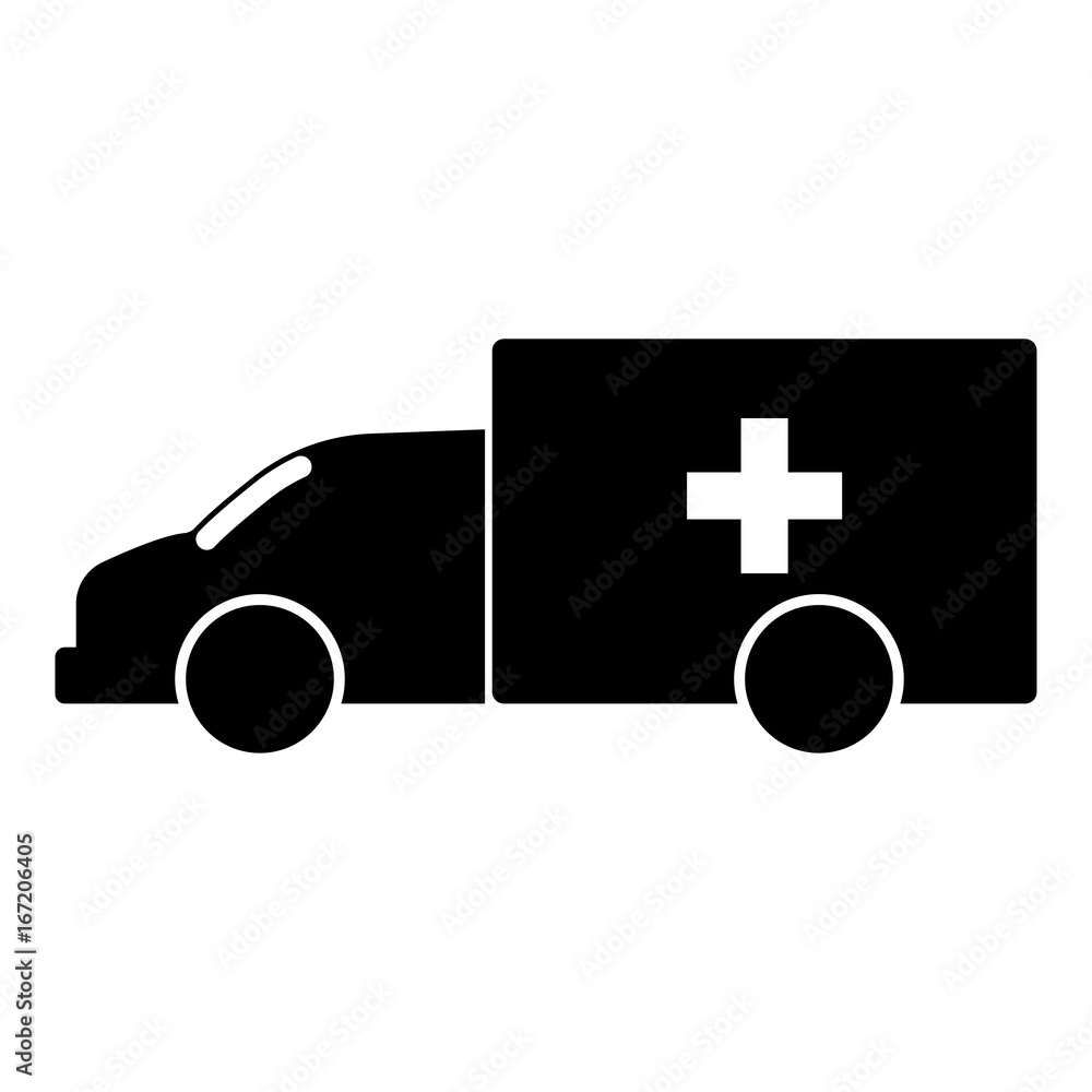 Emergency car black color icon . Emergency car black color icon .