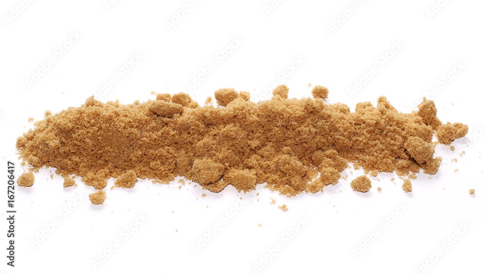 Unrefined light brown cane sugar isolated on white background Unrefined light brown cane sugar isolated on white background