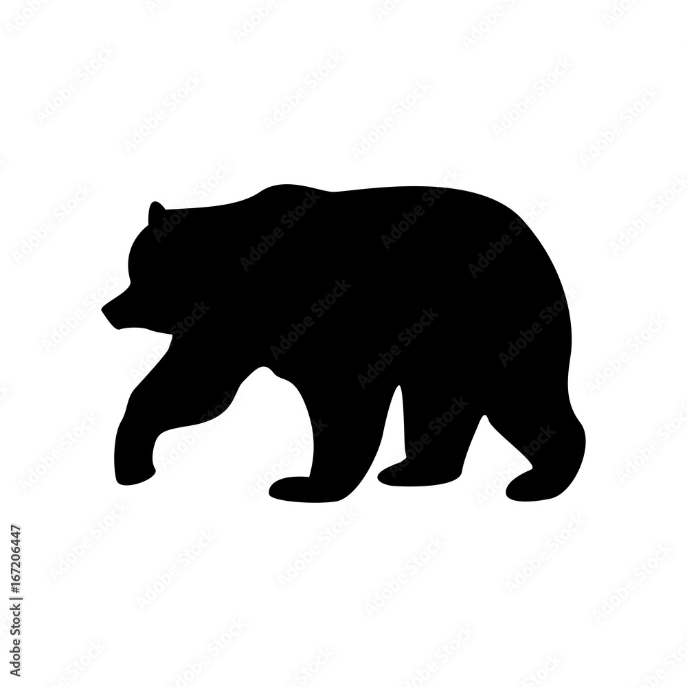 Fototapeta premium Bear black color icon .