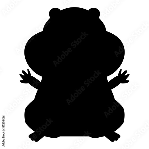 Hamster silhouette black color icon .