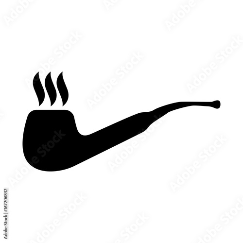 Smoking pipe black color icon .