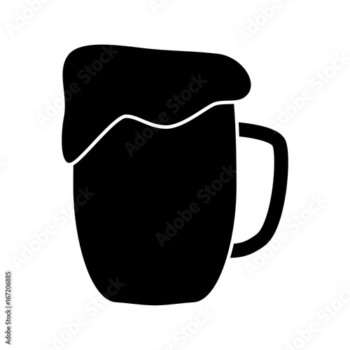 Cup beer black color icon .