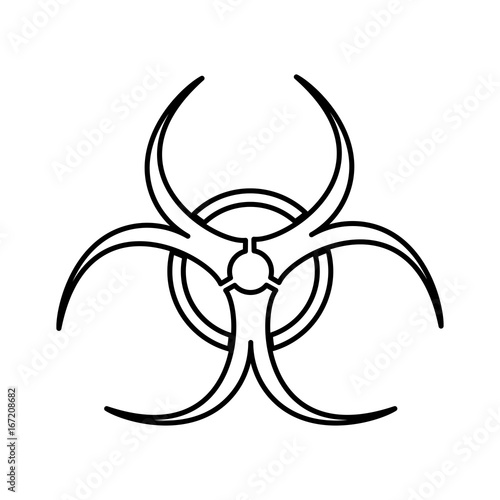 Biological danger black color icon .