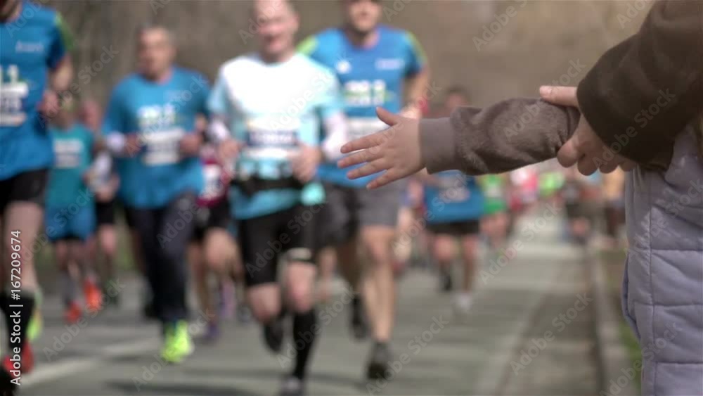 High quality video of marathon runners in real 1080p slow motion 250fps High quality video of marathon runners in real 1080p slow motion 250fps