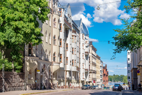Schilderij op canvas Street in Helsinki. Finland, EU