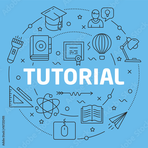 Blue Line Flat Circle illustration tutorial