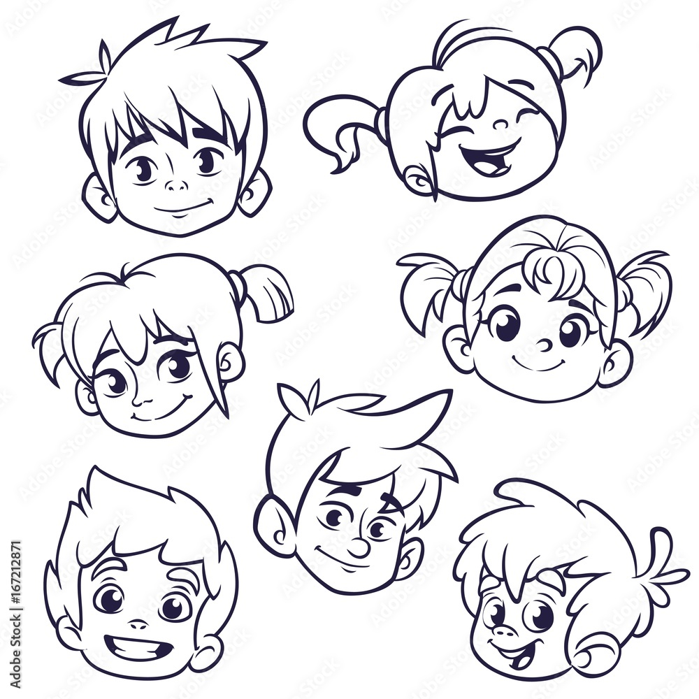 Premium Vector  Cartoon teenagers faces set