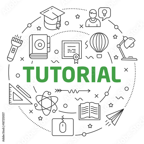 Line Flat Circle illustration tutorial