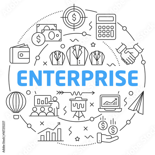 Line Flat Circle illustration enterprise