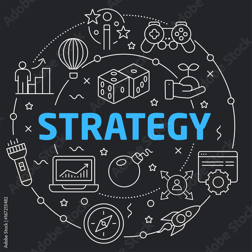 Black Line Flat Circle illustration strategy