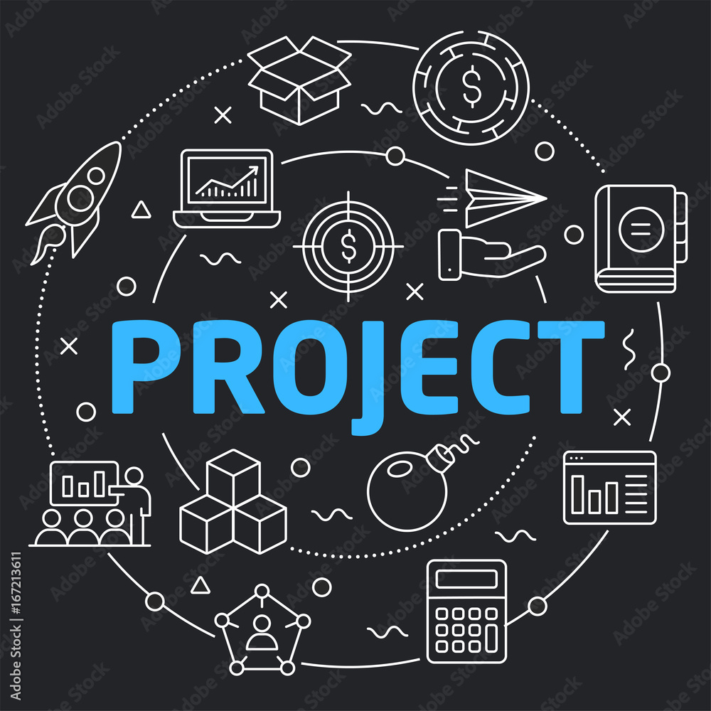 Black Line Flat Circle illustration project Black Line Flat Circle illustration project
