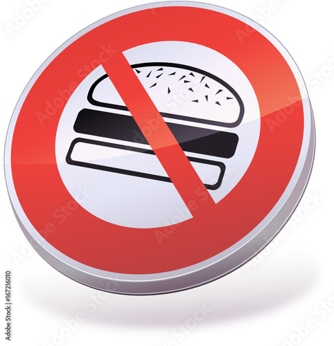 Panneau d'interdiction de burger (3D)
