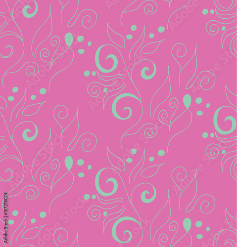 Abstract seamless pink floral pattern, vector