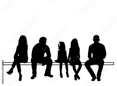 Vector, silhouette of sitting people