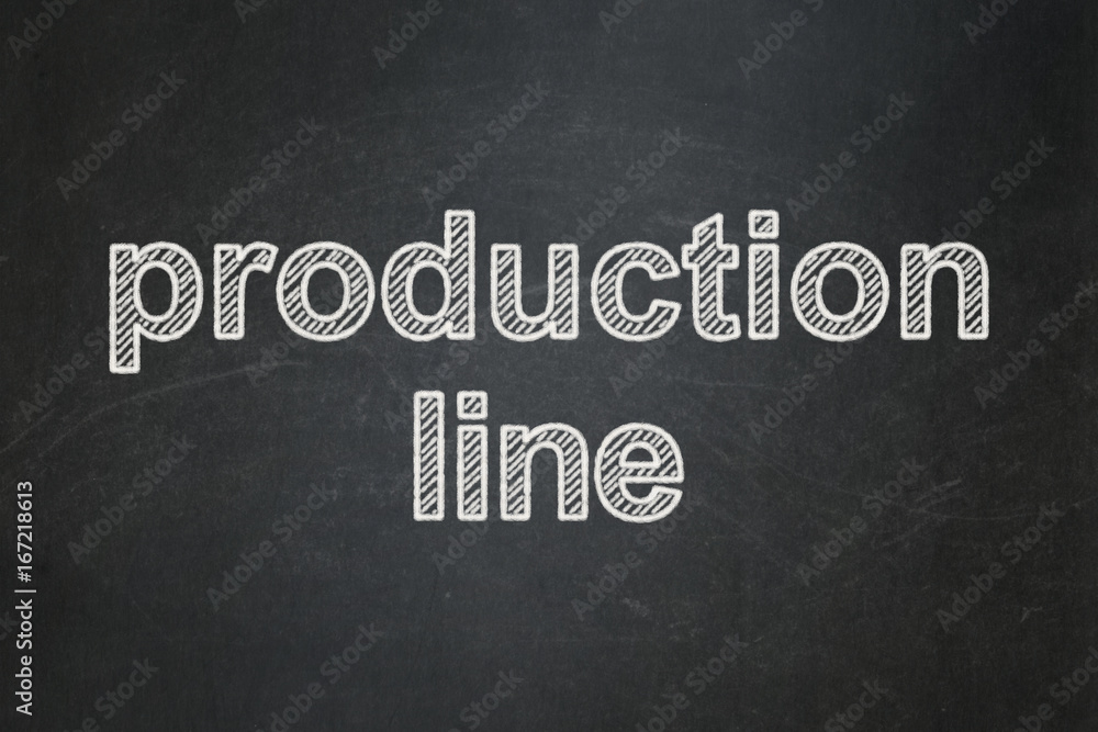 Obraz premium Manufacuring concept: Production Line on chalkboard background
