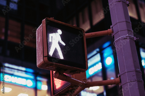 Green light in the traffic light, Manhattan, New York