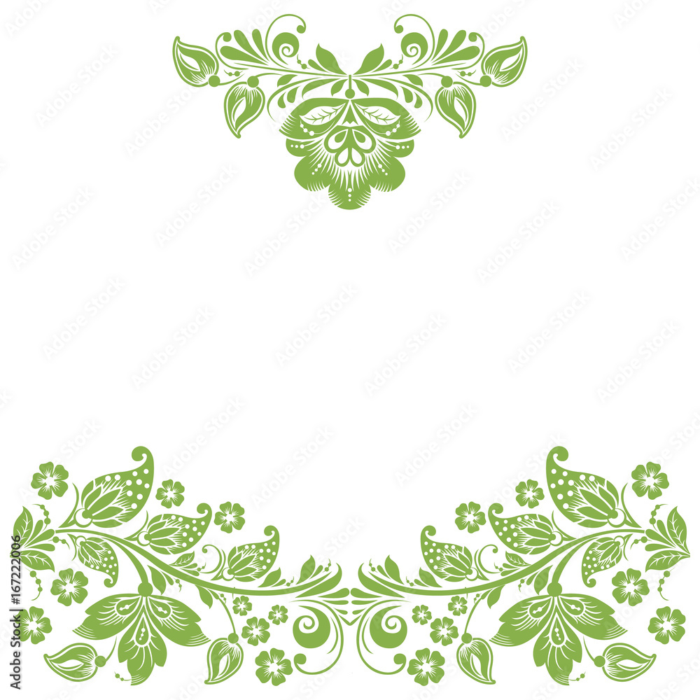 Greenery eco floral frame, foliage background decoration, illustration. Trendy color 2017