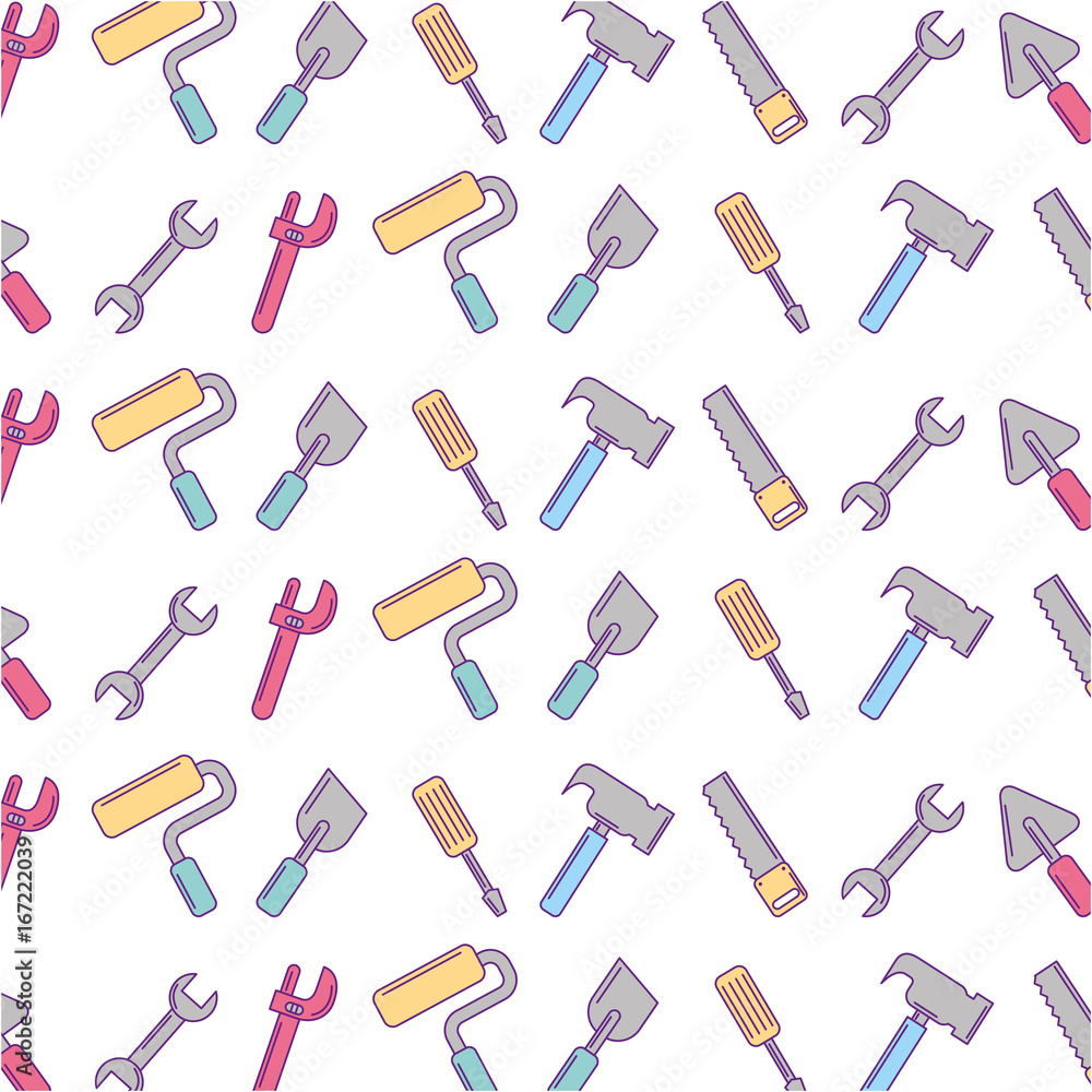 set tools pattern background vector illustration design set tools pattern background vector illustration design
