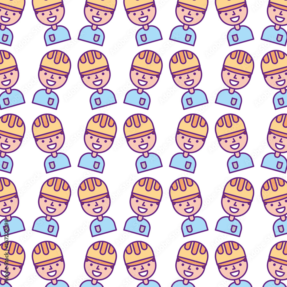 pattern construction worker avatar character vector illustration design pattern construction worker avatar character vector illustration design