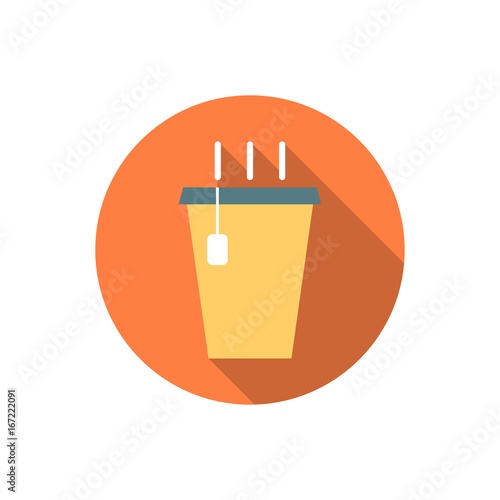 Hot tea cup flat icon