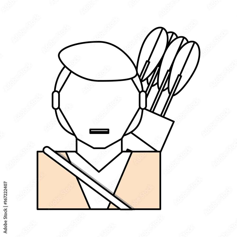 Man with bow arrows Man with bow arrows