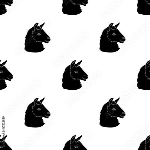 Lama icon in black style isolated on white background. Realistic animals symbol stock vector illustration.