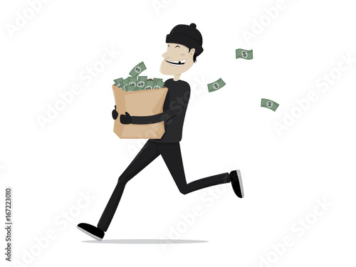 Vector illustration of running thief