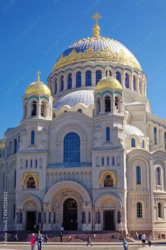 Kronstadt Naval Cathedral of Saint Nicholas near the Saint-Petersburg, Russia.