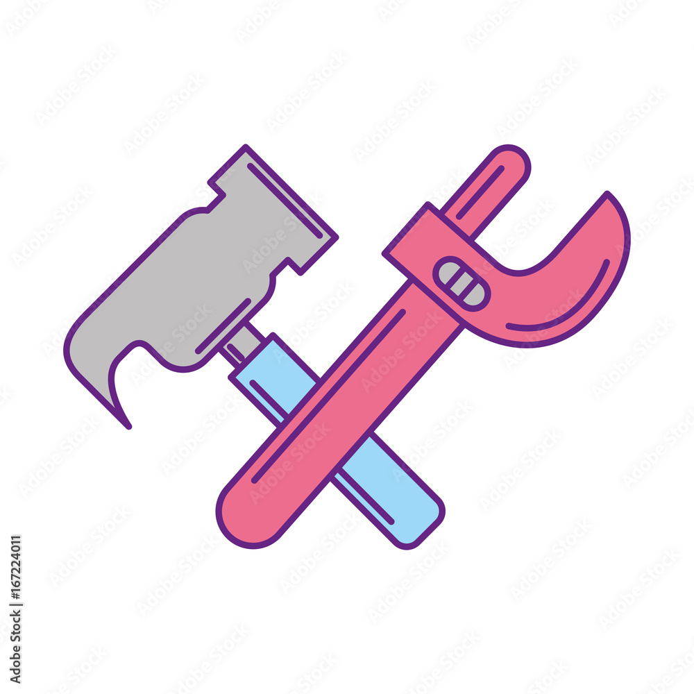 hammer and wrench tools vector illustration design hammer and wrench tools vector illustration design