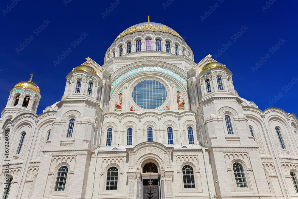 Kronstadt Naval Cathedral of Saint Nicholas near the Saint-Petersburg, Russia.