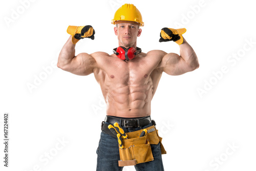 Powerful construction worker