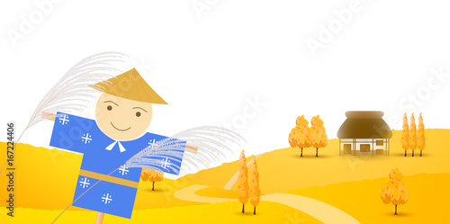 秋　田舎　風景　背景