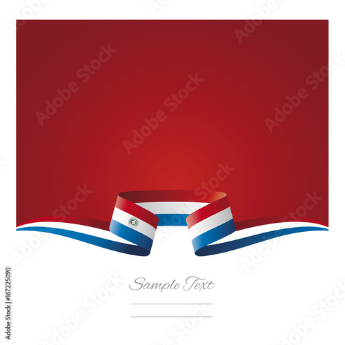 Abstract background Paraguay flag ribbon