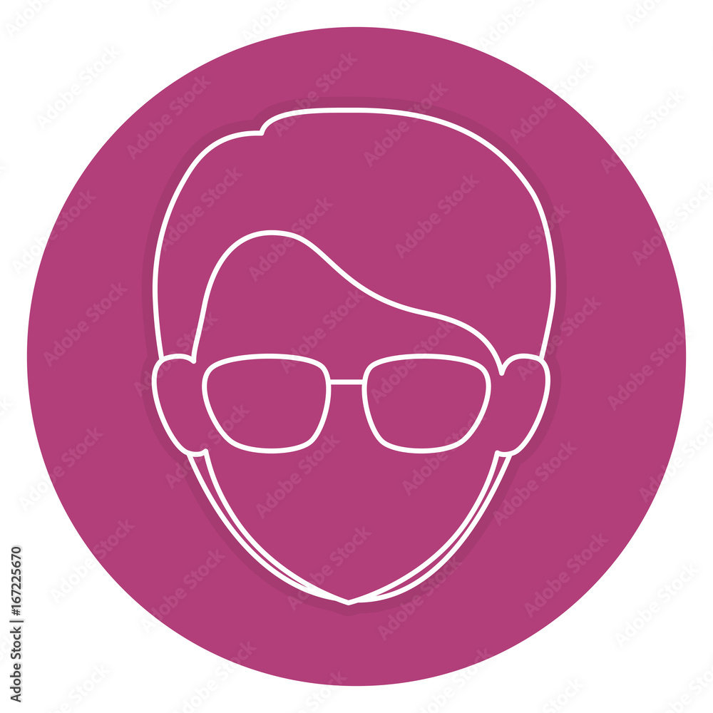 young man head avatar character