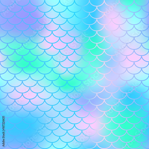 Fish scale texture vector pattern. Colorful seamless pattern with fish scale net.