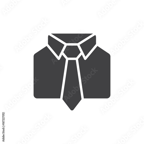 Uniform icon vector, filled flat sign, solid pictogram isolated on white. Shirt and tie symbol, logo illustration. Pixel perfect vector graphics