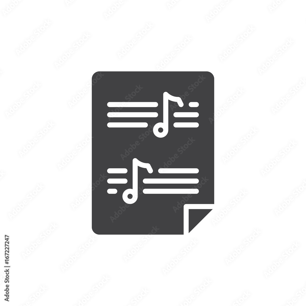 Sheet music icon vector, filled flat sign, solid pictogram isolated on white. Symbol, logo illustration. Pixel perfect vector graphics Sheet music icon vector, filled flat sign, solid pictogram isolated on white. Symbol, logo illustration. Pixel perfect vector graphics