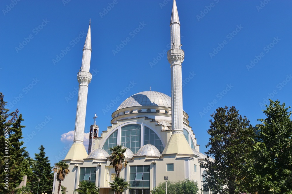 Fototapeta premium The Ebu Bekr Mosque, or Great Mosque, in the center of Shkoder, Albania, South-East Europe.