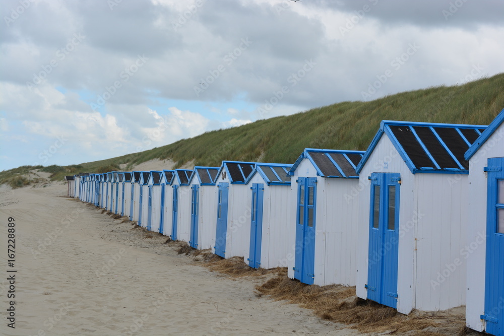 White changing rooms on the island of Texel White changing rooms on the island of Texel