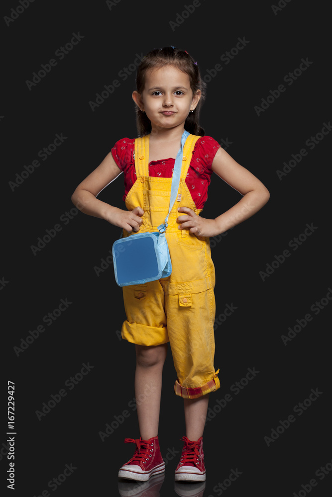 Portrait of girl over black background Portrait of girl over black background