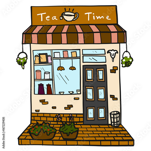 Cute shop doodle style vector