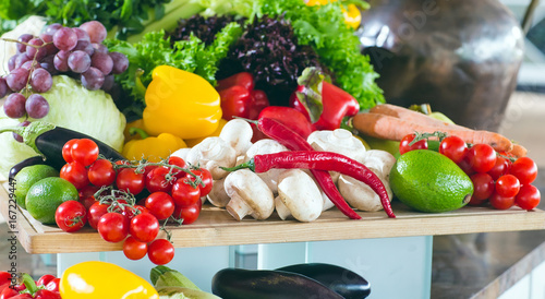 A lot of vegetables on the table.