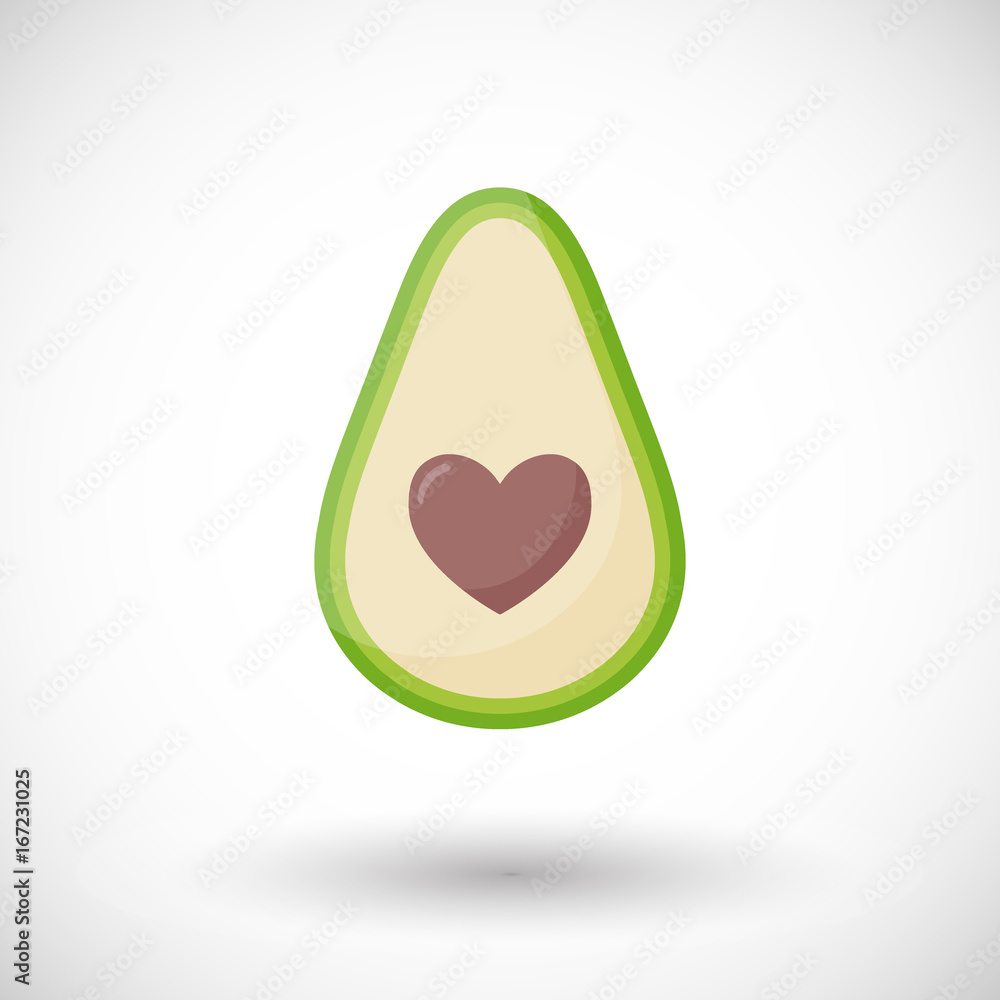 Avocado love vector flat icon